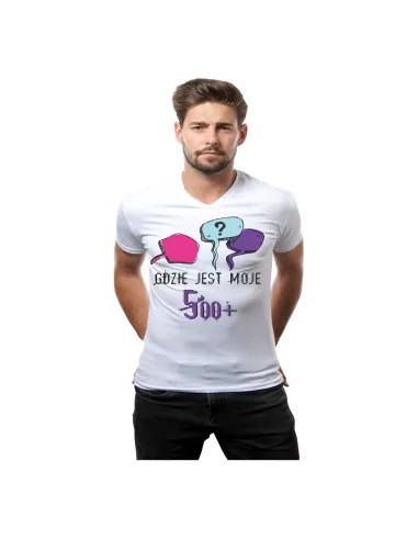Koszulka z nadrukiem gdzie jest moje 500+