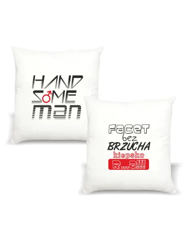 Poduszka z nadrukiem PREZENT DZIEŃ CHŁOPAKA Facet bez brzucha
