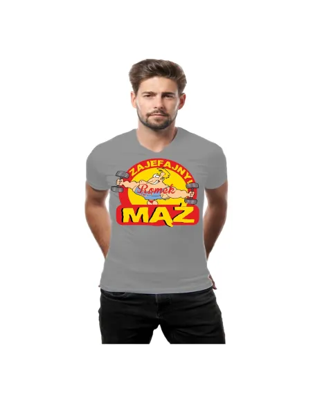 Koszulka z nadrukiem zajefajny mąż prezent dla męża