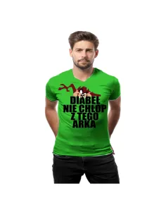 Śmieszna Koszulka na prezent z nadrukiem diabeł nie chłop z tego imię