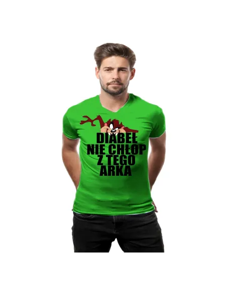 Śmieszna Koszulka na prezent z nadrukiem diabeł nie chłop z tego imię