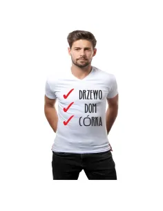 Koszulka prezent dla ojca z nadrukiem drzewo dom córka