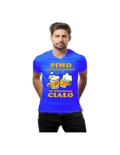 Koszulka z nadrukiem piwo ukształtowało to wspaniałe ciało