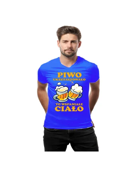 Koszulka z nadrukiem piwo ukształtowało to wspaniałe ciało