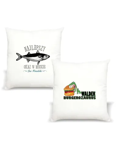 Poduszka z imieniem napis PREZENT BURGEROZAURUS