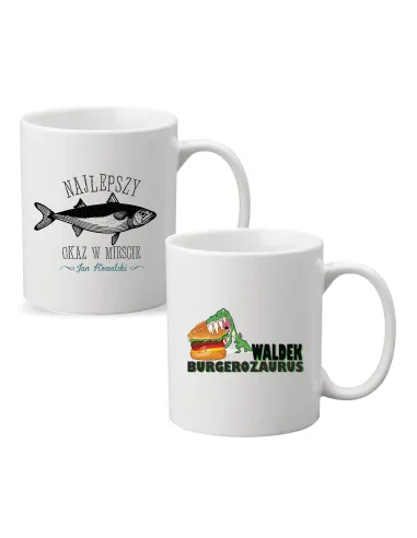 Kubek z imieniem napis PREZENT BURGEROZAURUS