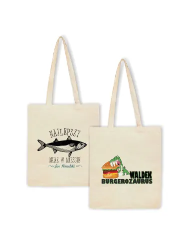 Eko Torba z imieniem napis PREZENT BURGEROZAURUS