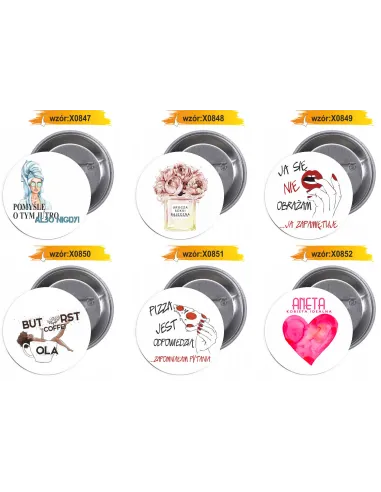 Przypinki buttony DZIEŃ KOBIET  znaczki badziki z grafiką