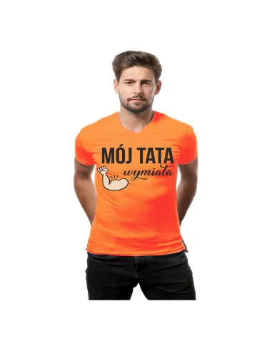 Koszulka z nadrukiem mój tata wymiata