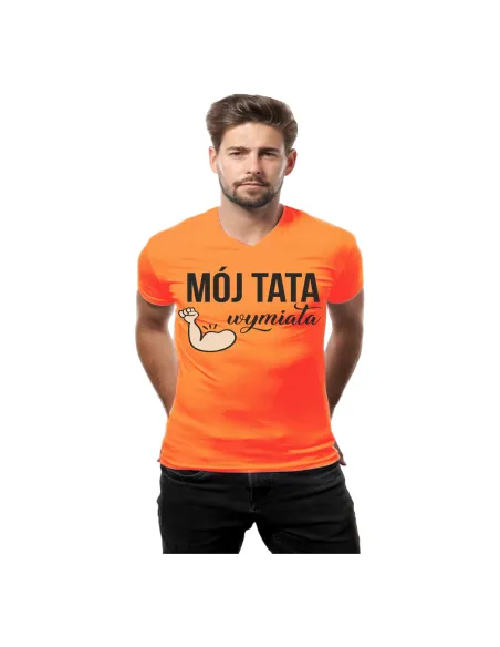 Koszulka z nadrukiem mój tata wymiata