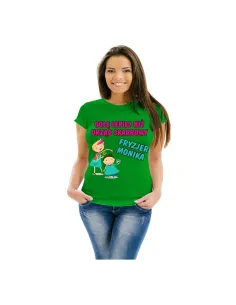 Koszulka z nadrukiem golę lepiej niż urząd skarbowy fryzjer imię