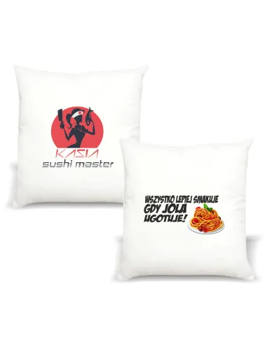 Poduszka z imieniem napis PREZENT SUSHI MASTER