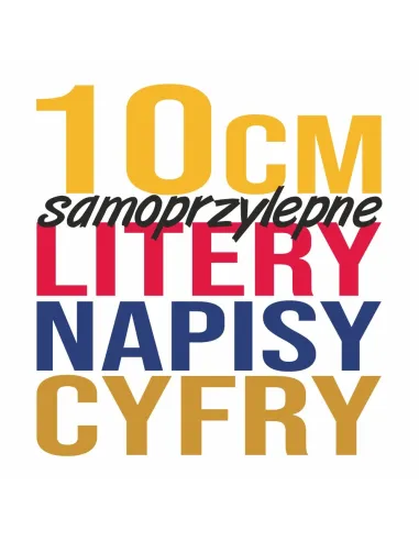 Litery napisy cyfry samoprzylepne naklejki z folii 10 cm