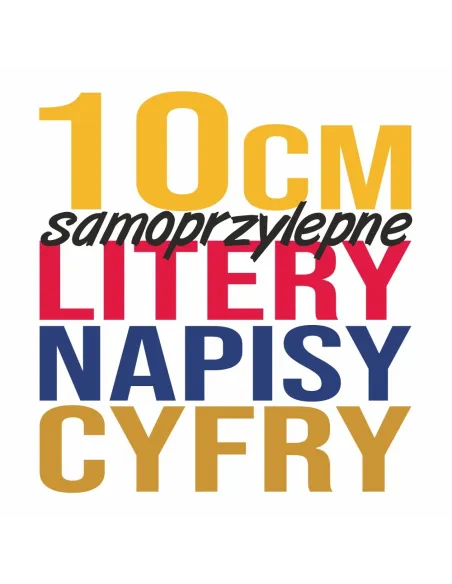 Litery napisy cyfry samoprzylepne naklejki z folii 10 cm