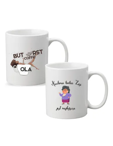 Kubek z imieniem napis PREZENT KUCHNIA BABCI