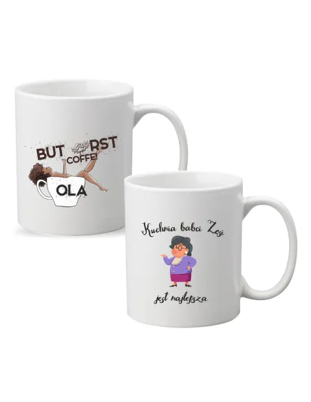 Kubek z imieniem napis PREZENT KUCHNIA BABCI