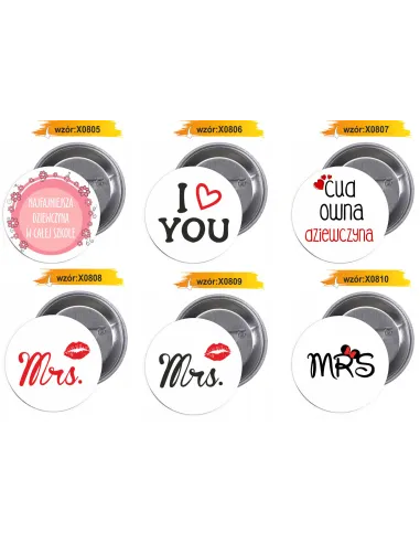 Przypinki buttony DZIEŃ KOBIET  znaczki badziki z grafiką