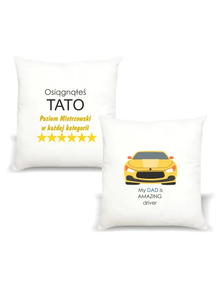 Poduszka nadrukiem PREZENT OSIĄGNĄŁEŚ TATO