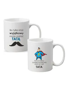 Kubek z nadrukiem PREZENT DZIEŃ TATY SUPERBOHATER