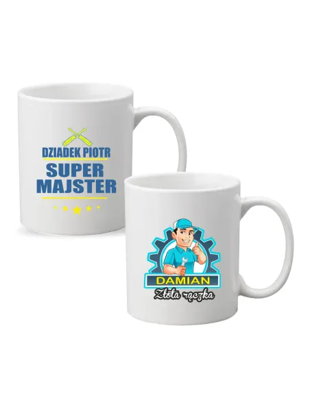 Kubek z imieniem DZIADEK SUPER MAJSTER prezen na Dzień Dziadka