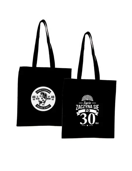 Eko Torba z nadrukiem ŻYCIE ZACZYNA SIĘ PO 30-TCE prezent na urodziny