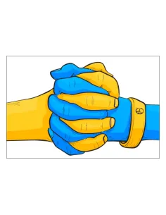 Magnesy na lodówkę - SOLIDARNOŚĆ Z UKRAINĄ- SPLECIONE DŁONIE- drukarnia, hurtownia, producent magnesów na lodówkę - druktur.com