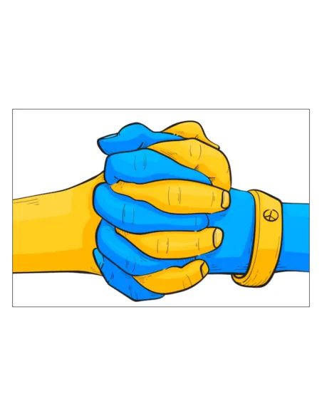 Magnesy na lodówkę - SOLIDARNOŚĆ Z UKRAINĄ- SPLECIONE DŁONIE- drukarnia, hurtownia, producent magnesów na lodówkę - druktur.com