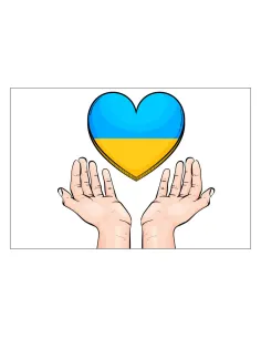 Magnesy na lodówkę - SOLIDARNOŚĆ Z UKRAINĄ- SERCE - drukarnia, hurtownia, producent magnesów na lodówkę - druktur.com