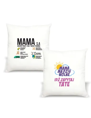Poduszka z nadrukiem PREZENT DZIEŃ MAMY MAMA S.A