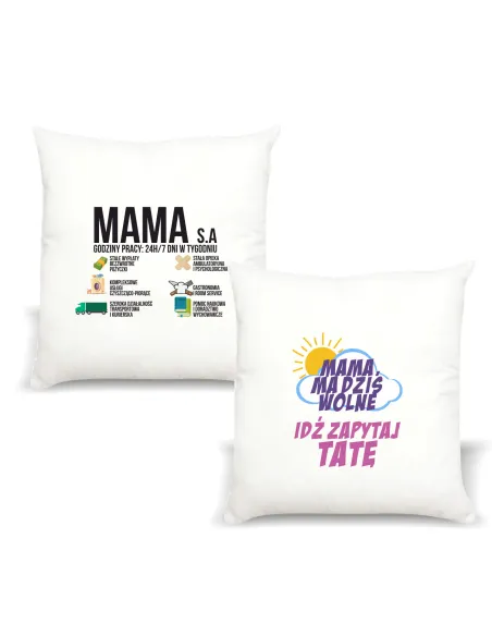 Poduszka z nadrukiem PREZENT DZIEŃ MAMY MAMA S.A