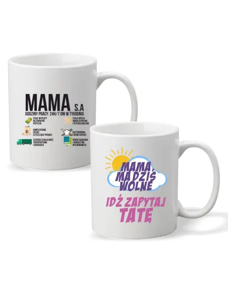 Kubek z nadrukiem PREZENT DZIEŃ MAMY MAMA S.A