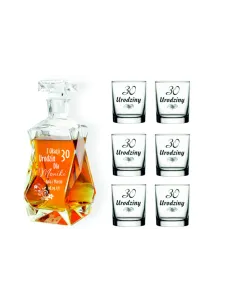 KARAFKA z grawerem + 6 szklanek PREZENT URODZINY