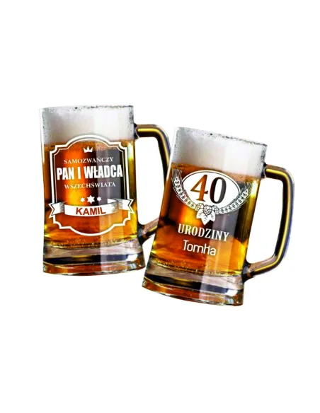 duży KUFEL do Piwa na PREZENT urodziny, imieniny, jubileusz, rocznicę  z GRAWEREM napisem