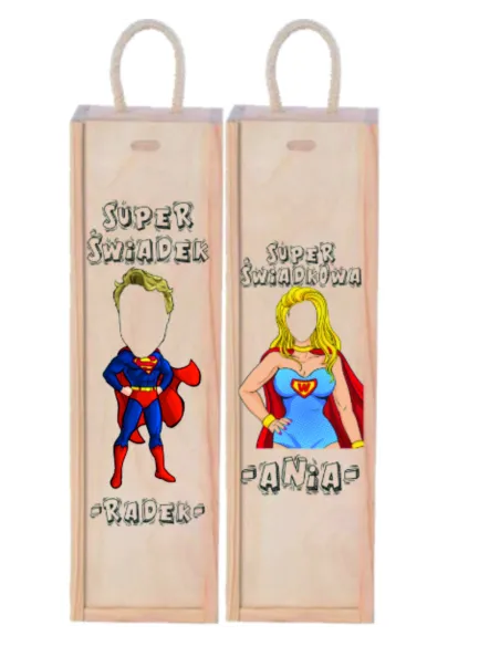 Prezent dla świadków Skrzynki na alkohol zestaw 2s