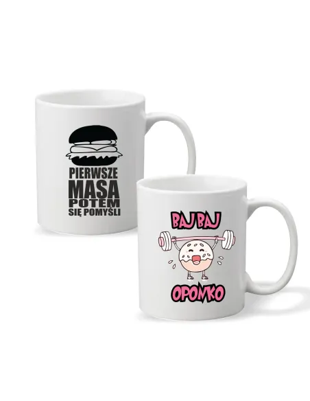 Kubek z nadrukiem napis PREZENT PIERWSZE MASA