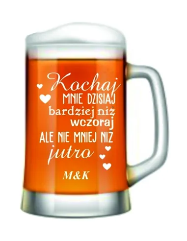duży KUFEL do Piwa PREZENT na walentynki dla niego