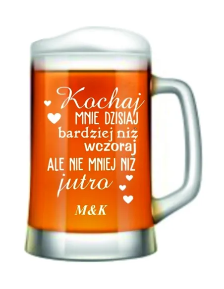 duży KUFEL do Piwa PREZENT na walentynki dla niego