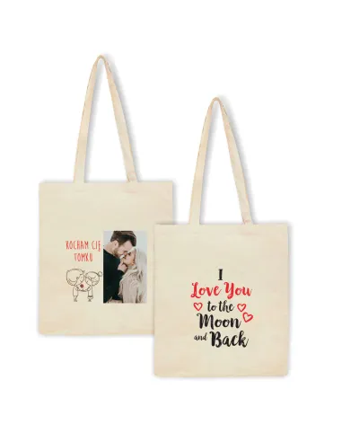 Eko Torba z nadrukiem napis WALENTYNKI I LOVE YOU