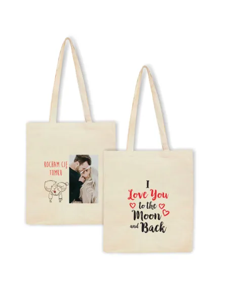 Eko Torba z nadrukiem napis WALENTYNKI I LOVE YOU