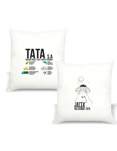 Poduszka z nadrukiem napis DZIEŃ TATY TATA S.A
