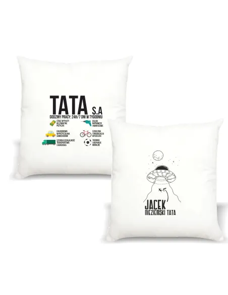 Poduszka z nadrukiem napis DZIEŃ TATY TATA S.A