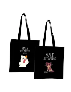 Eko Torba z imieniem napis MAŁE JEST WREDNE