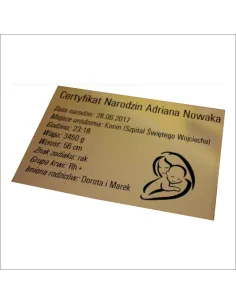 Tabliczka z grawerem na chrzest urodziny prezent