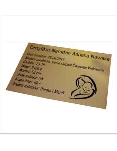 Tabliczka z grawerem na chrzest urodziny prezent