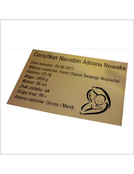 Tabliczka z grawerem na chrzest urodziny prezent