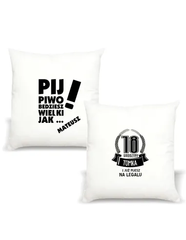 Poduszka z imieniem PIJ PIWO BĘDZIESZ WIELKI JAK
