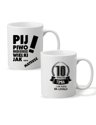 Kubek z imieniem PIJ PIWO BĘDZIESZ WIELKI JAK