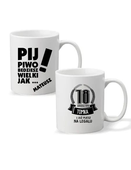 Kubek z imieniem PIJ PIWO BĘDZIESZ WIELKI JAK