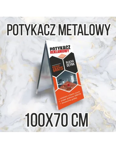 Potykacz reklamowy metalowy 100x70