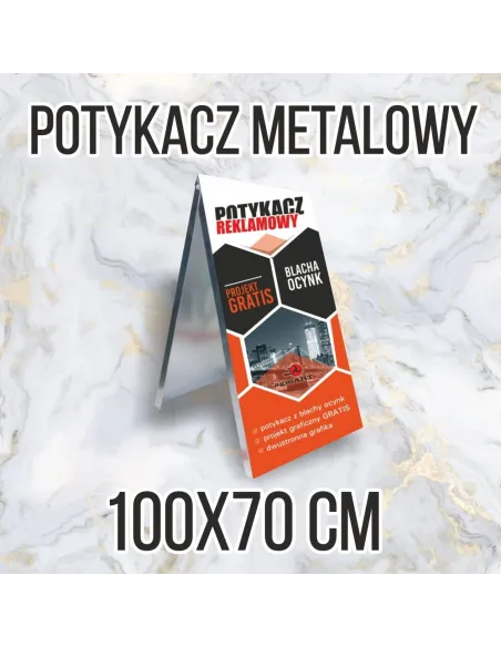 Potykacz reklamowy metalowy 100x70